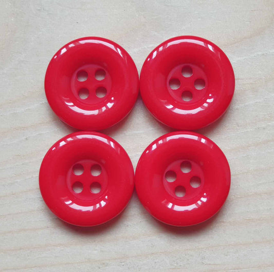 THICK EDGE RESIN Red / Resin Buttons / 15-20mm (Set of 8)