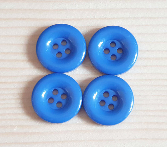 THICK Edge RESIN BLUE  / 18mm - 8 buttons / Resin Buttons / Sewing Buttons