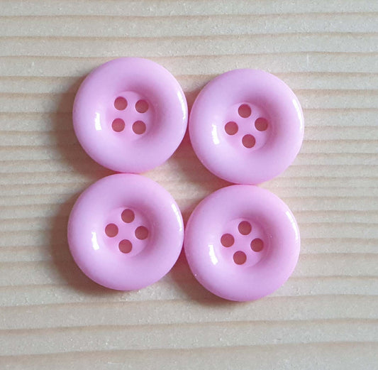 THICK EDGE RESIN Pink / 15-18mm / Set of 8 buttons / Resin Buttons / Sewing Buttons