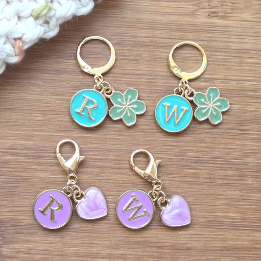 RIGHT & LEFT SIDE Stitch Markers / 2 pcs / Knitting Crochet Notions