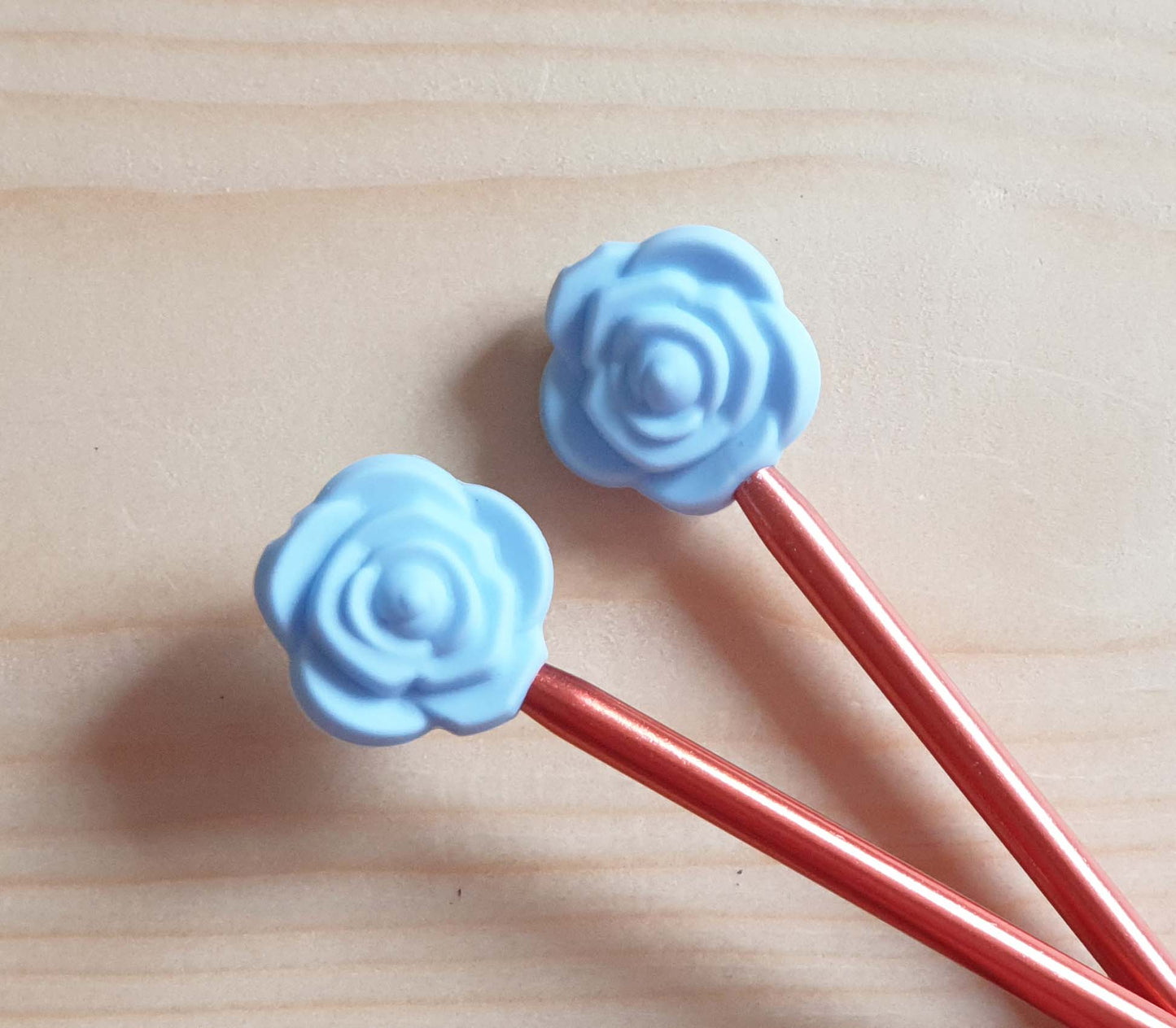 ROSE STITCH STOPPERS / Knitting Needle Stoppers / Point Protection / Notions