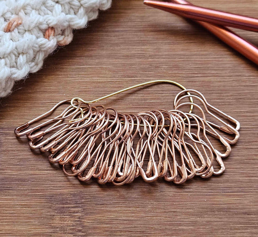 ROSE GOLD (*copper) Bulb Pins / 40 pcs / Removable Stitch Markers / Crochet Knitting Stitch Markers / Notions