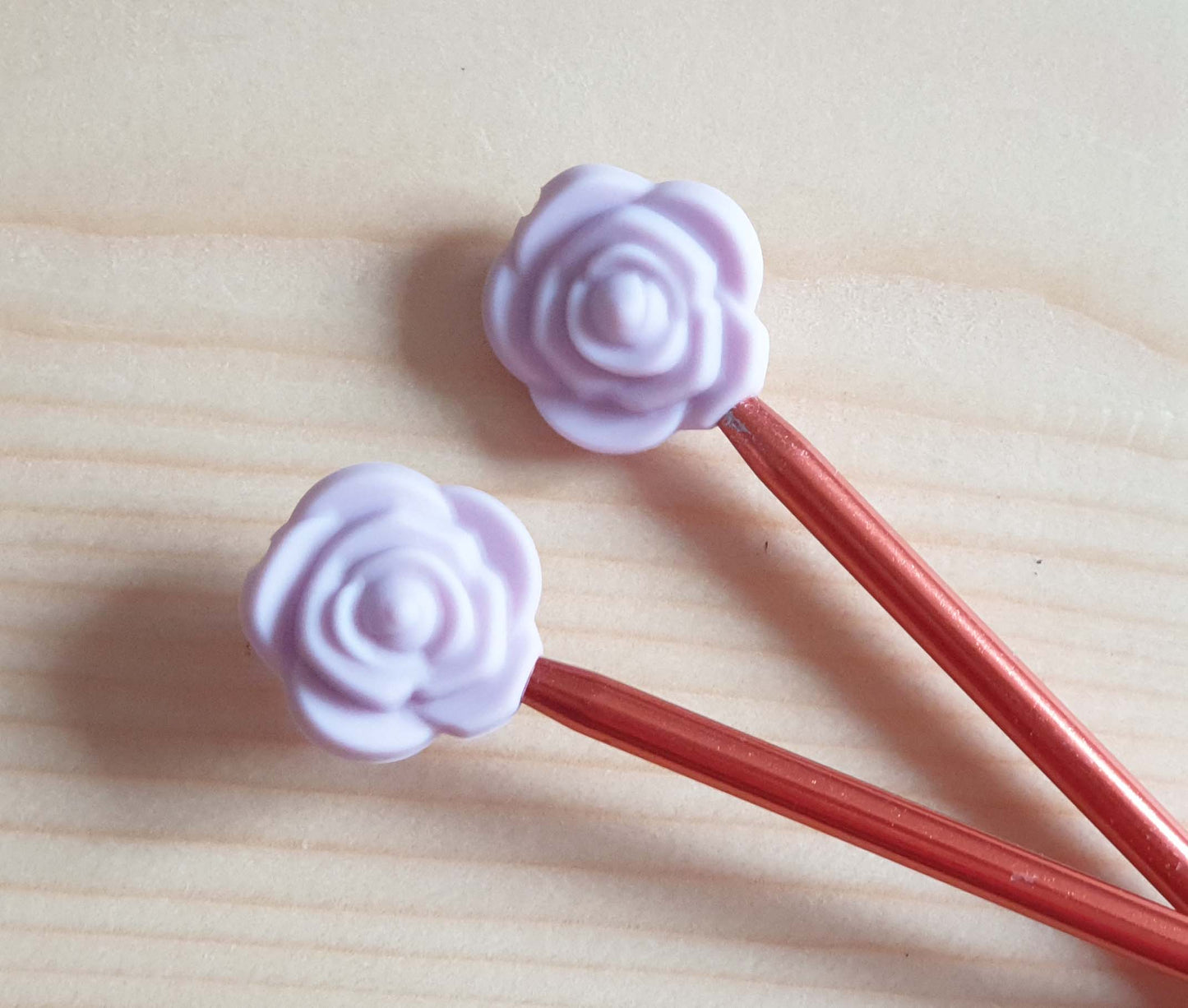 ROSE STITCH STOPPERS / Knitting Needle Stoppers / Point Protection / Notions