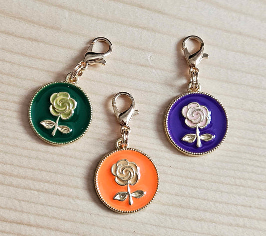 ROSES / Planner Charm / Journal Charm / Zipper Bookmark Charm / Planner accessories