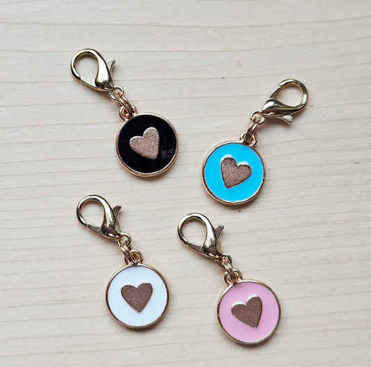 SIMPLY HEART / Planner Charm / Journal Charm / Zipper Bookmark Charm/ Planner accessories