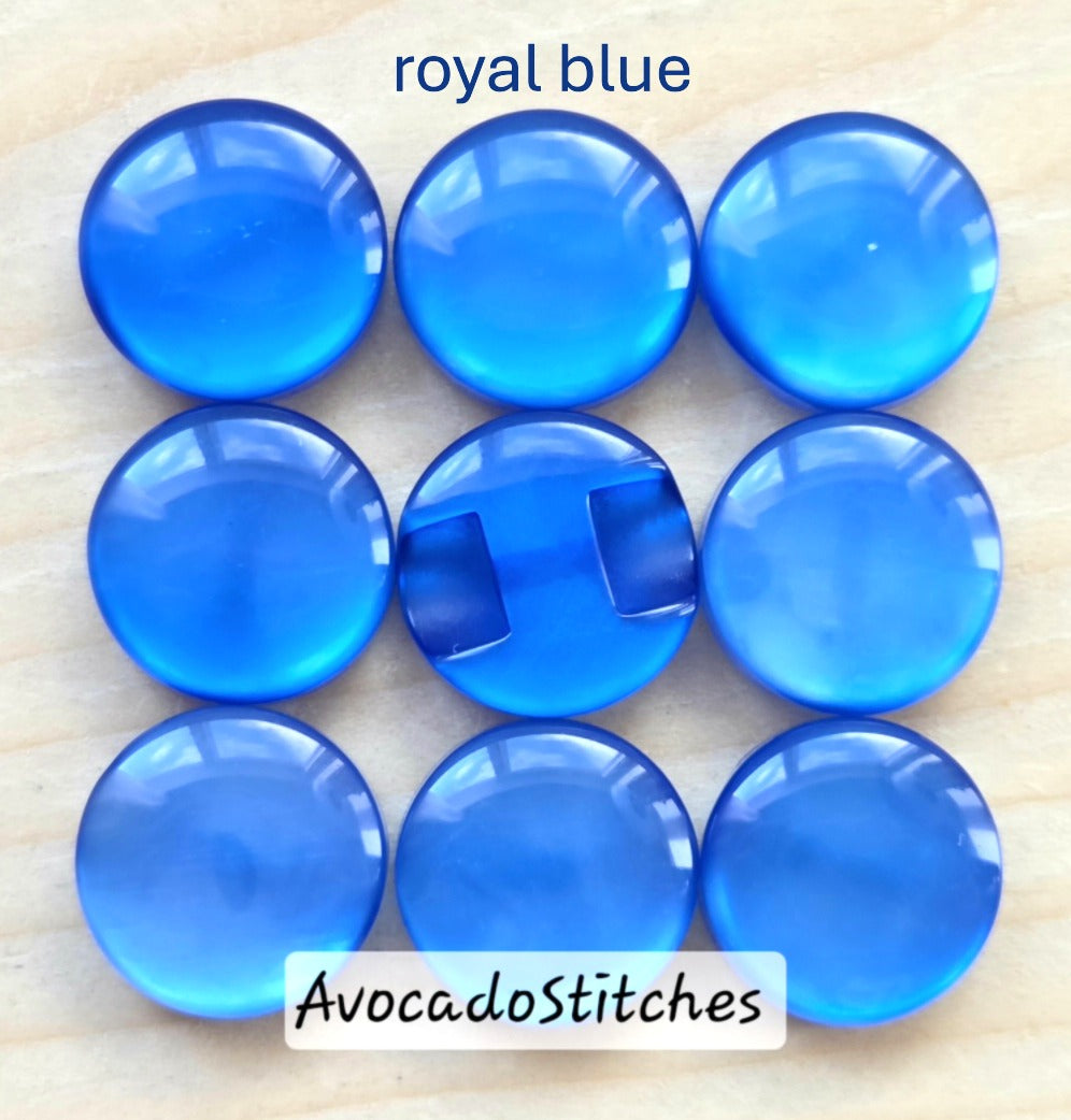 ROYAL BLUE Resin Shank Buttons / 12mm (Set of 8)