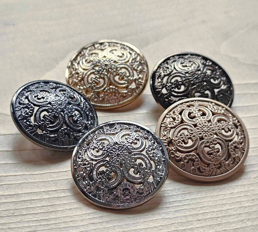 ROYAL SHANK / 25mm - 4 buttons / Metal Alloy Shank Buttons / Sewing Buttons