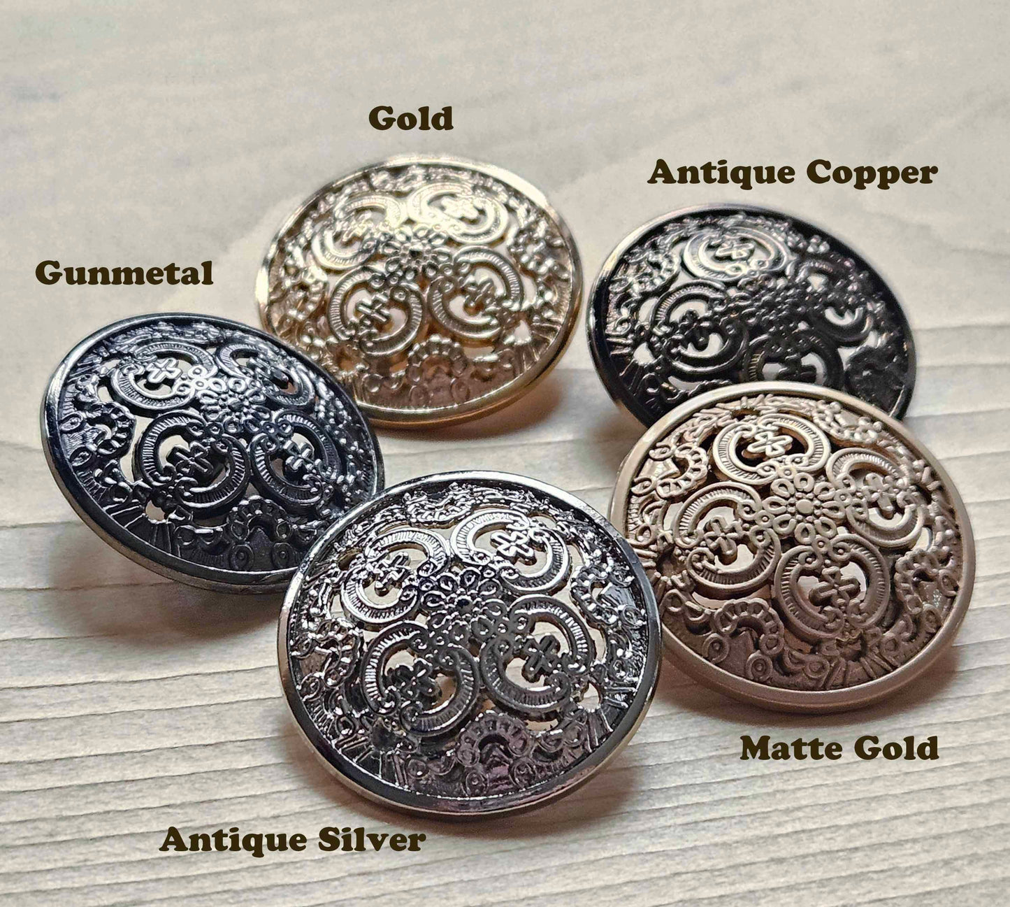 ROYAL SHANK / 25mm - 4 buttons / Metal Alloy Shank Buttons / Sewing Buttons