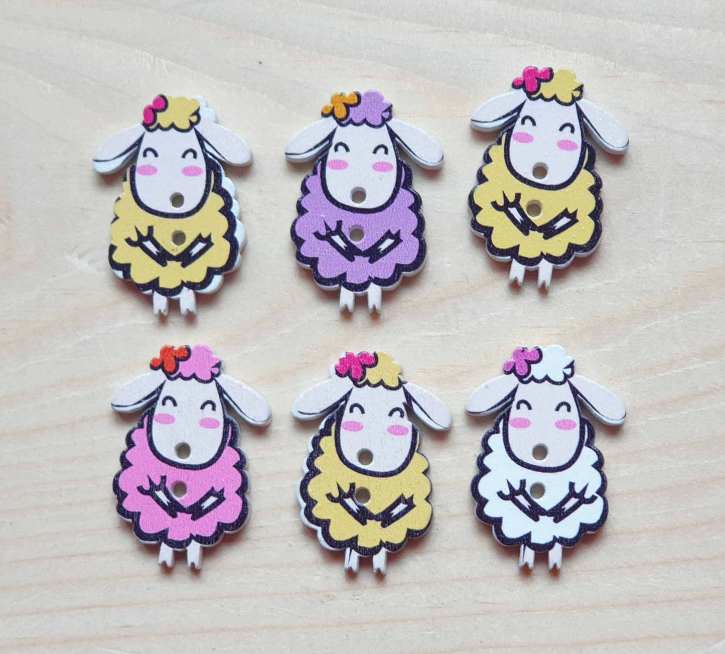 SHEEP / 29*21mm / Wooden Buttons / Sewing Buttons