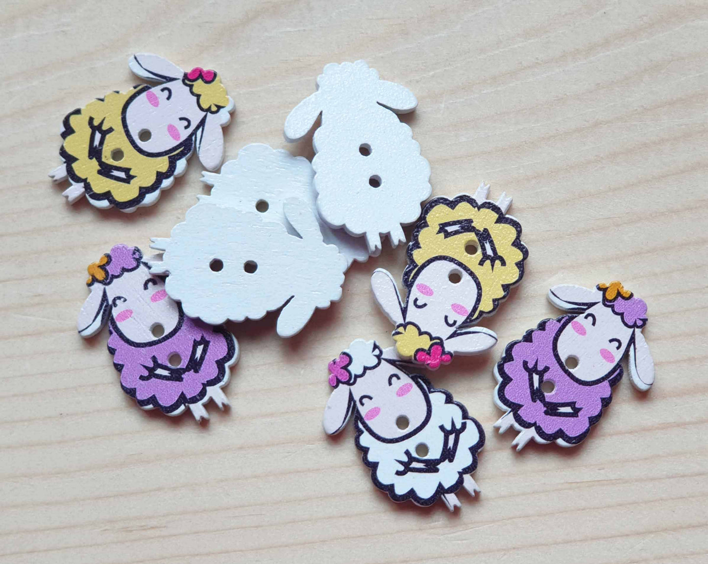 SHEEP / 29*21mm / Wooden Buttons / Sewing Buttons