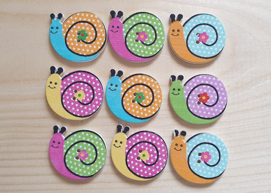 SNAIL / 26*30mm / Wooden Buttons / Sewing Buttons