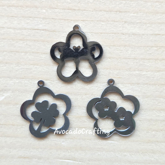 Botanicals Series / Stainless Steel / 4 pieces / Jewelry Making