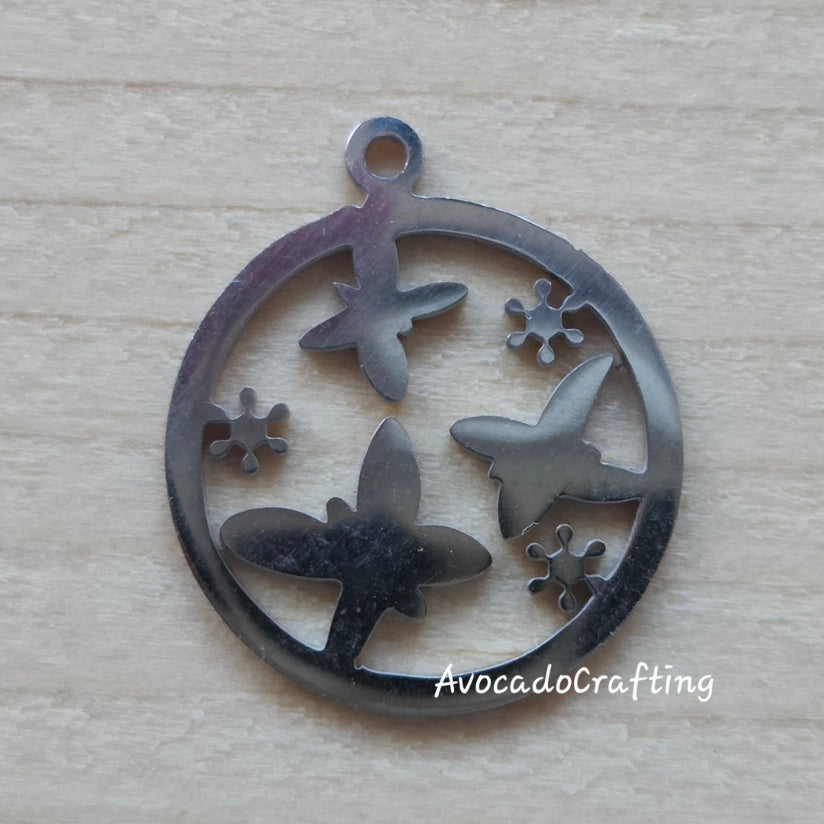 Round Garden Series / Stainless Steel / 4 pieces / Jewelry Making