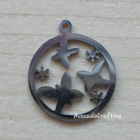Round Garden Series / Stainless Steel / 4 pieces / Jewelry Making