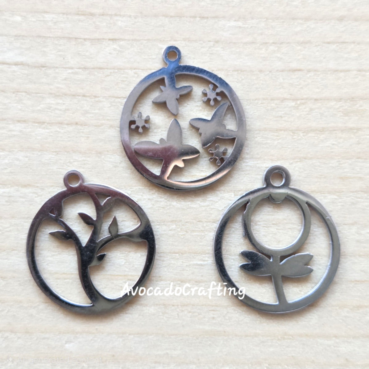 Round Garden Series / Stainless Steel / 4 pieces / Jewelry Making