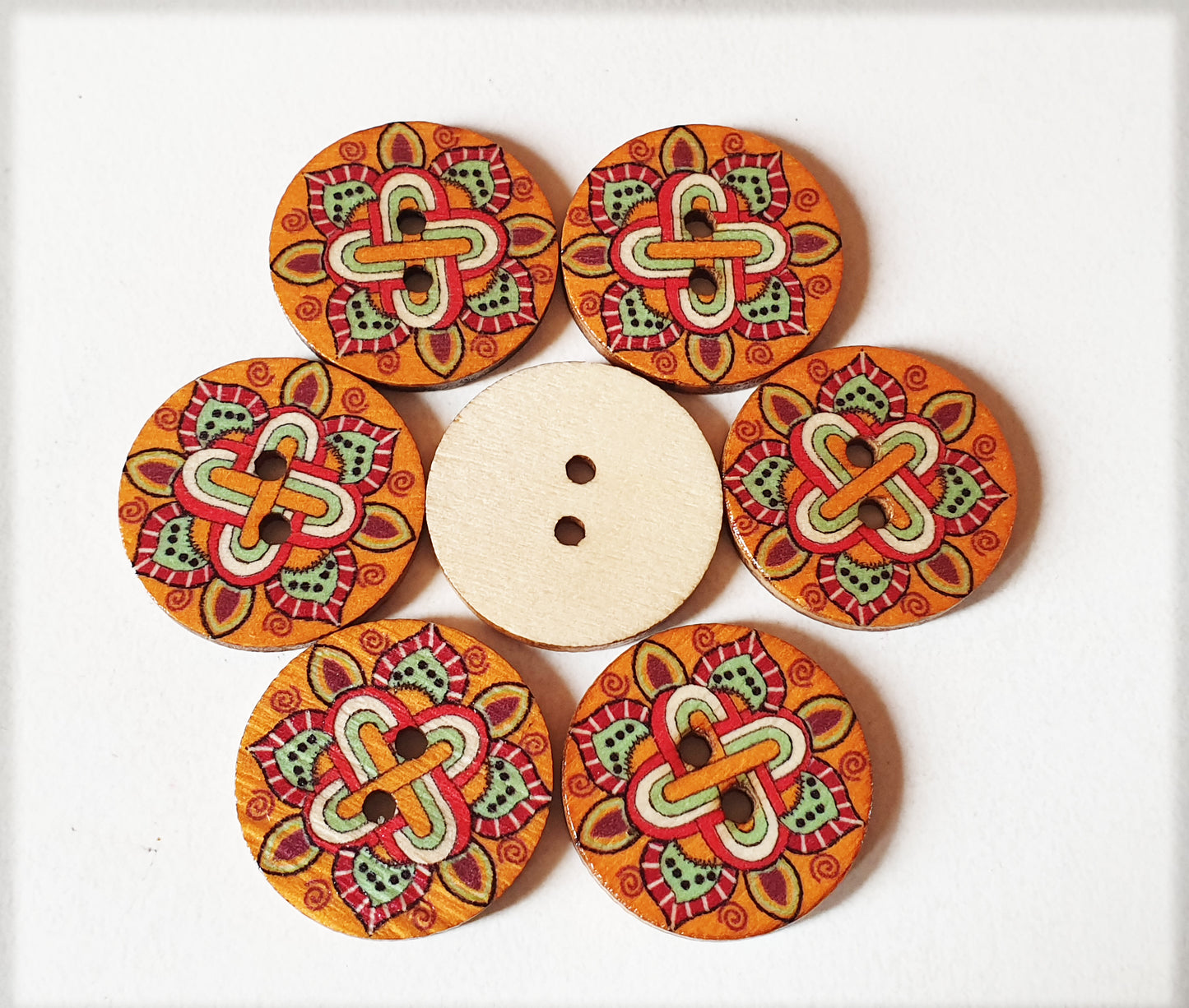 SUMMER MEADOW / 25mm / Wooden Buttons / Sewing Buttons