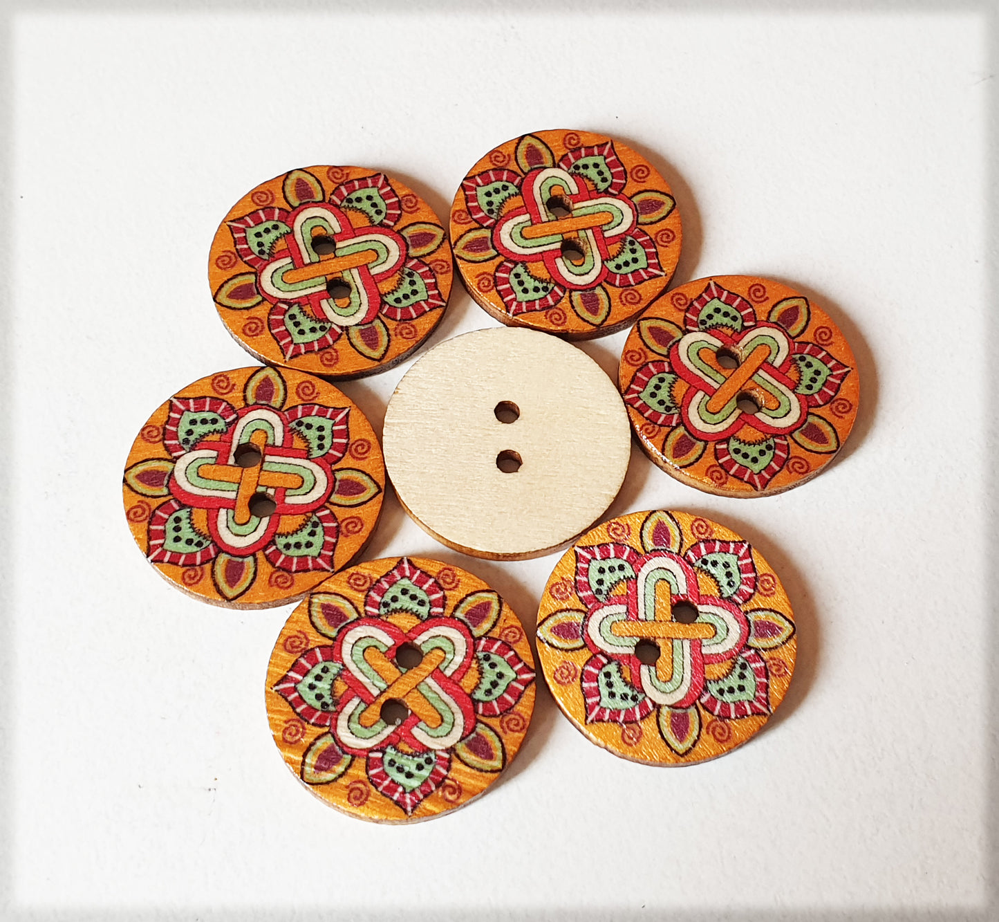 SUMMER MEADOW / 25mm / Wooden Buttons / Sewing Buttons