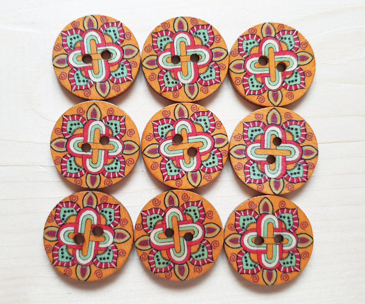 SUMMER MEADOW / 25mm / Wooden Buttons / Sewing Buttons