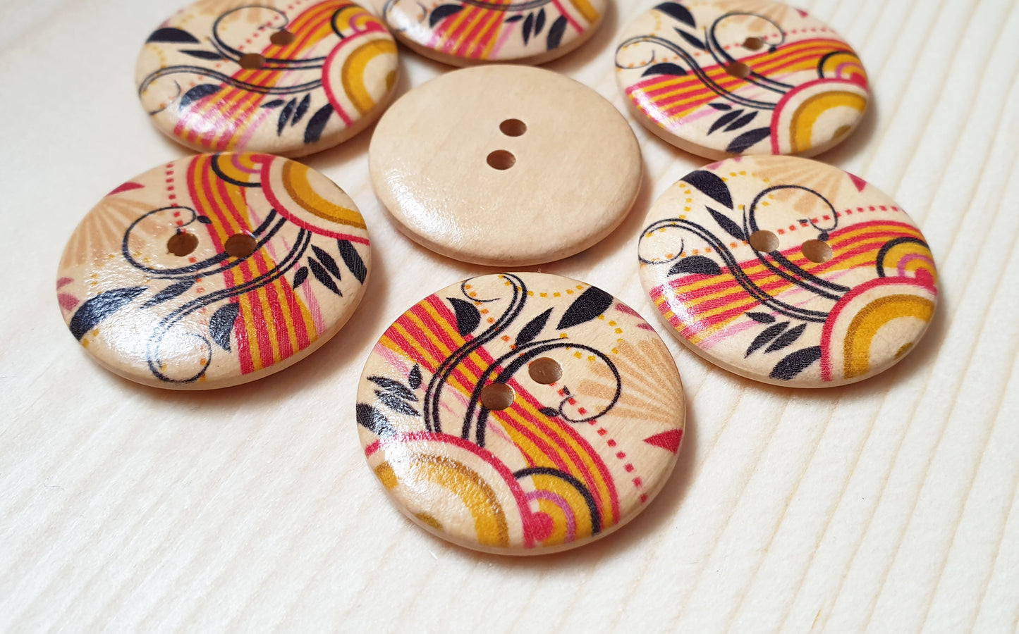 SUNSET / 30mm / Set of 4 buttons / Wooden Buttons / Sewing Buttons