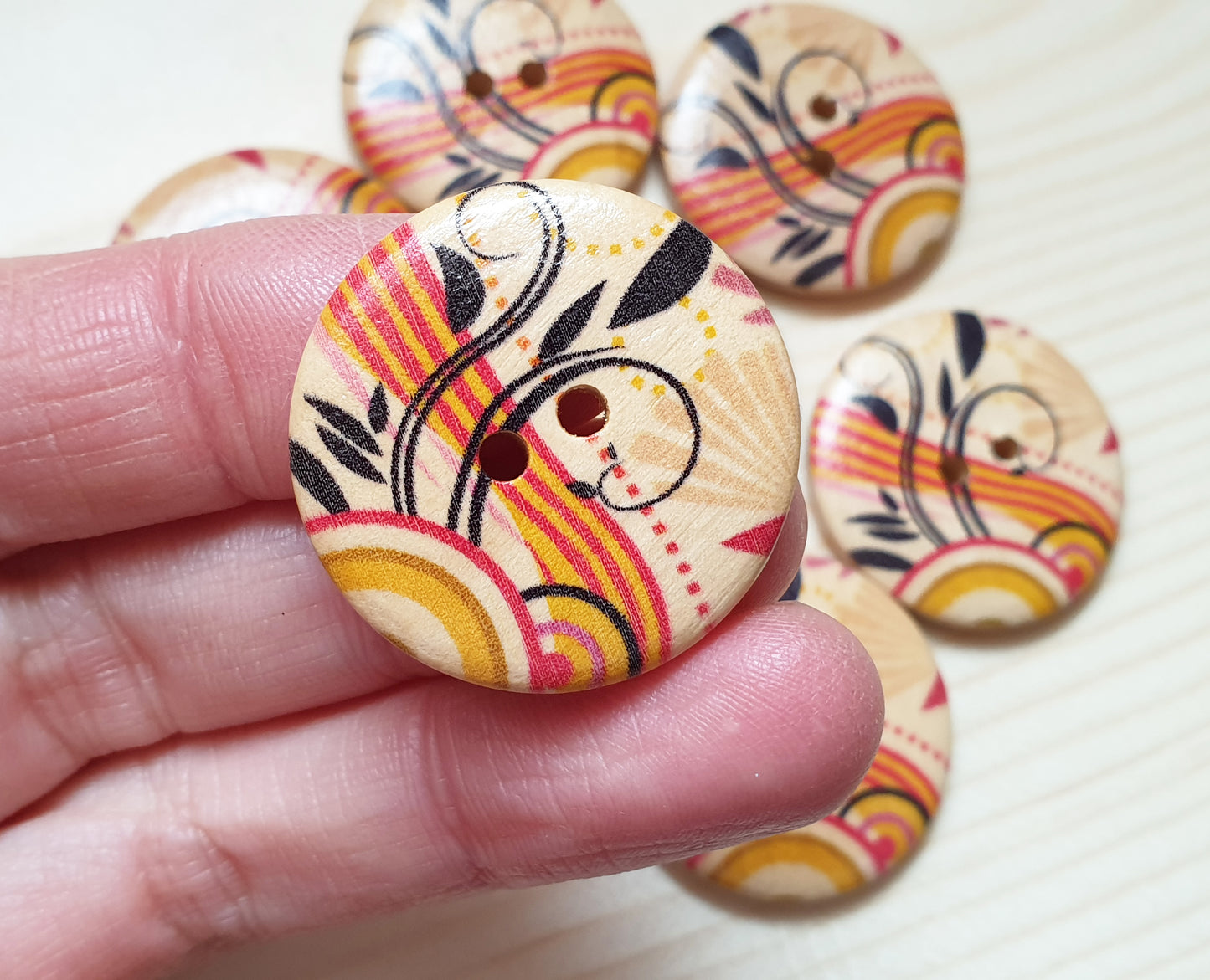 SUNSET / 30mm / Set of 4 buttons / Wooden Buttons / Sewing Buttons