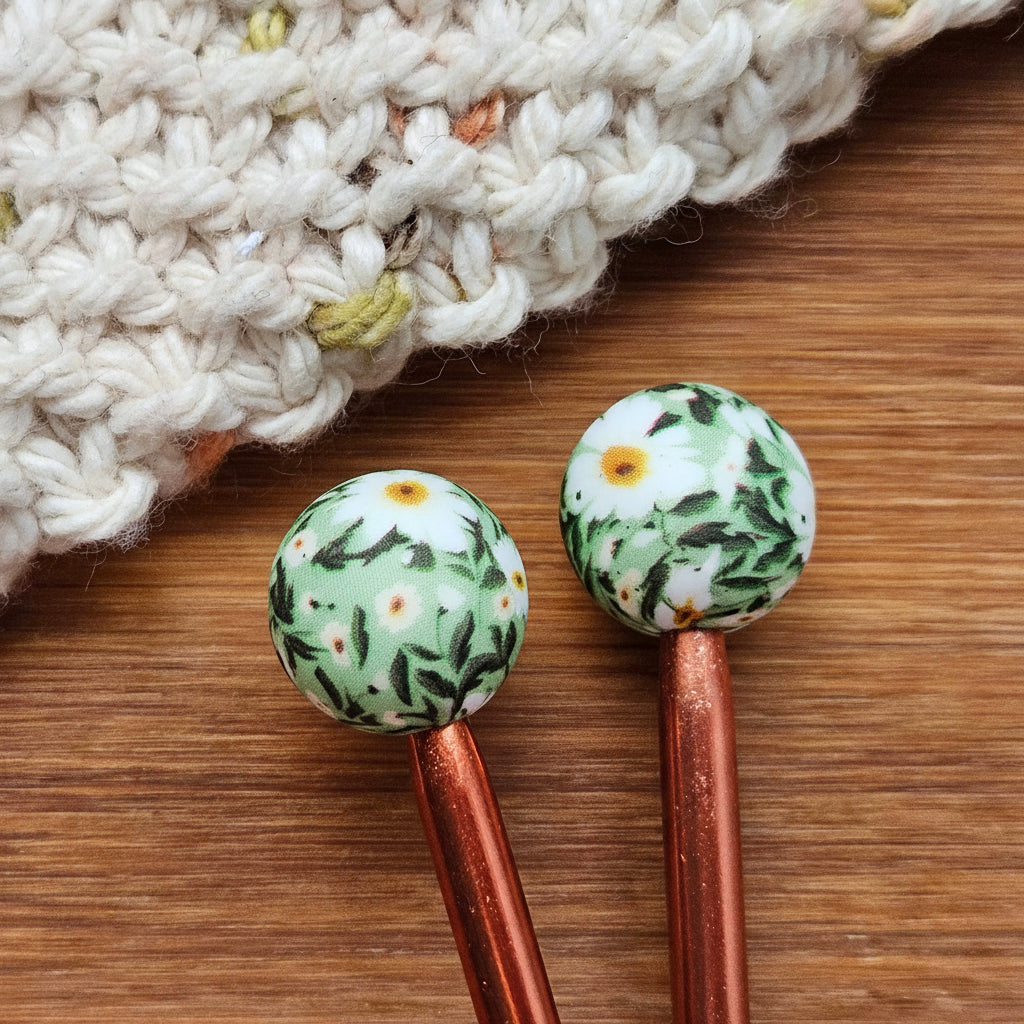 SAGE GARDEN STITCH STOPPERS / Knitting Needle Toppers / Notions