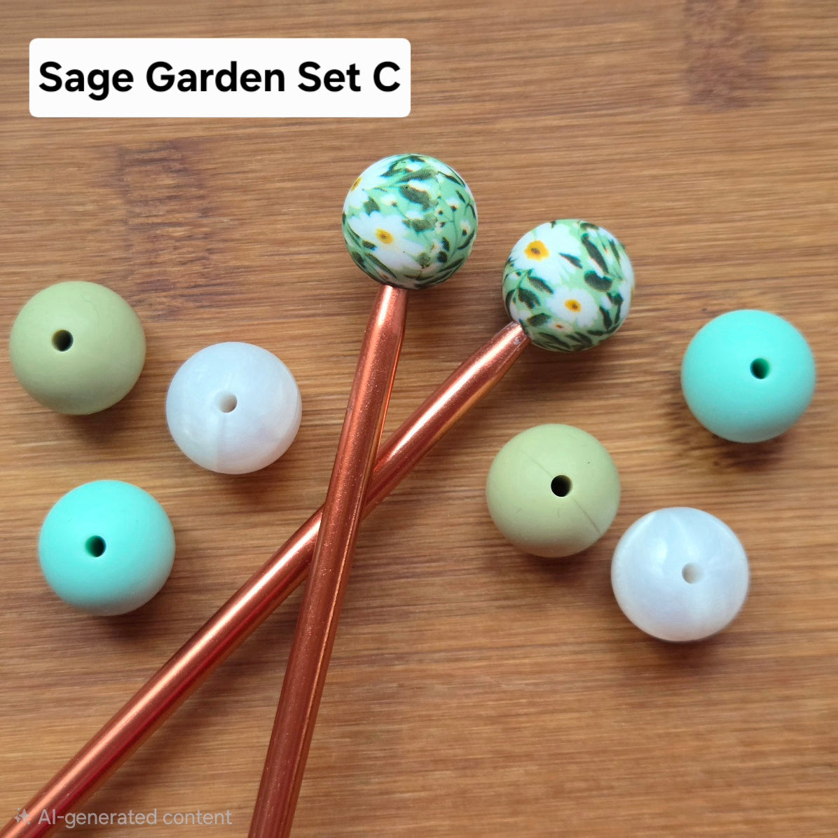 SAGE GARDEN STITCH STOPPERS / Knitting Needle Toppers / Notions (B)