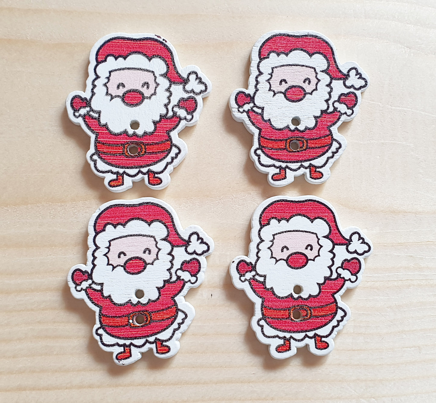 SANTA CLAUS / 30*33mm / Wooden Buttons / Sewing Buttons