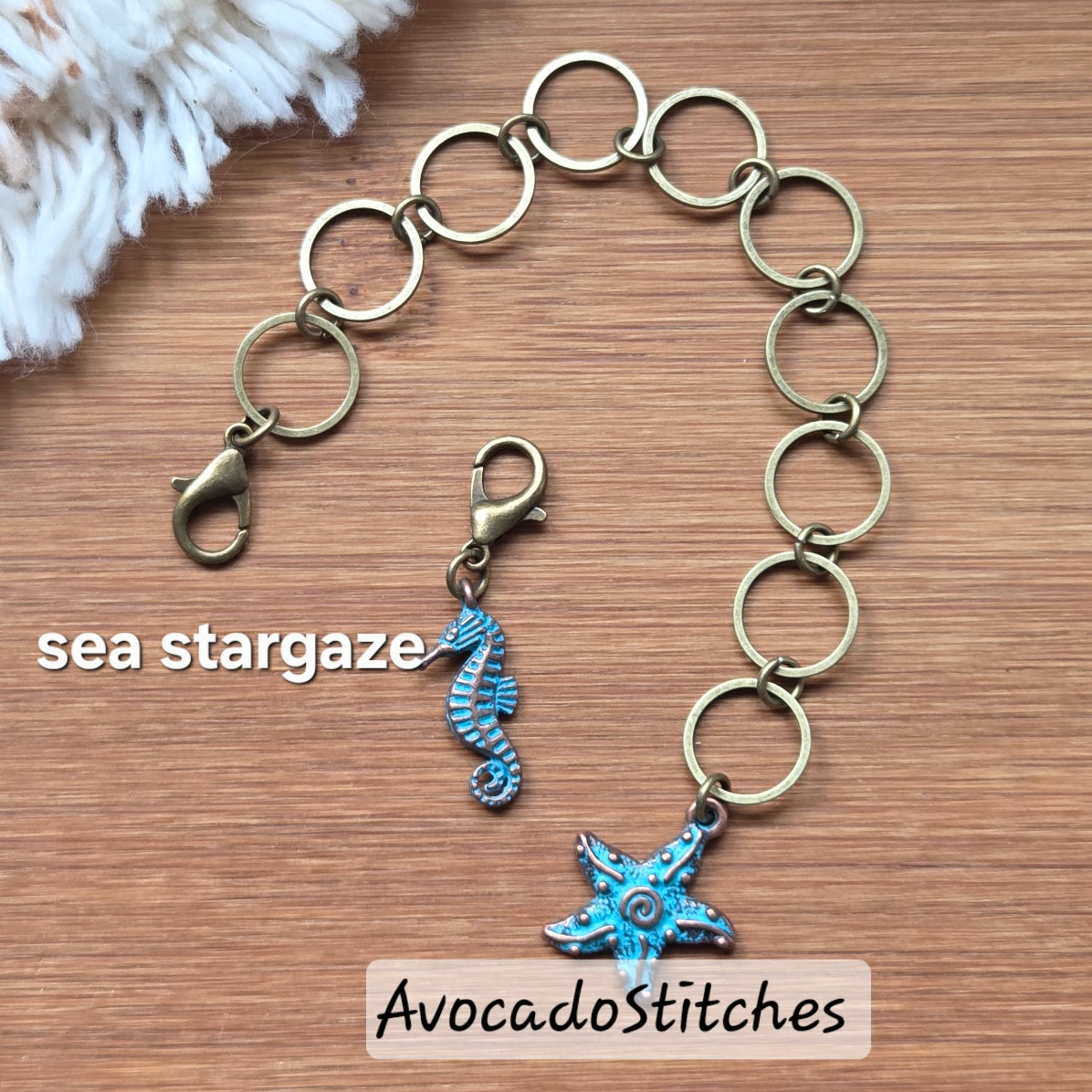 SEA OF WHISPERS Progress Keeper Chain / Stitch Markers Chain / Row Counter Chain / Knitting Notions