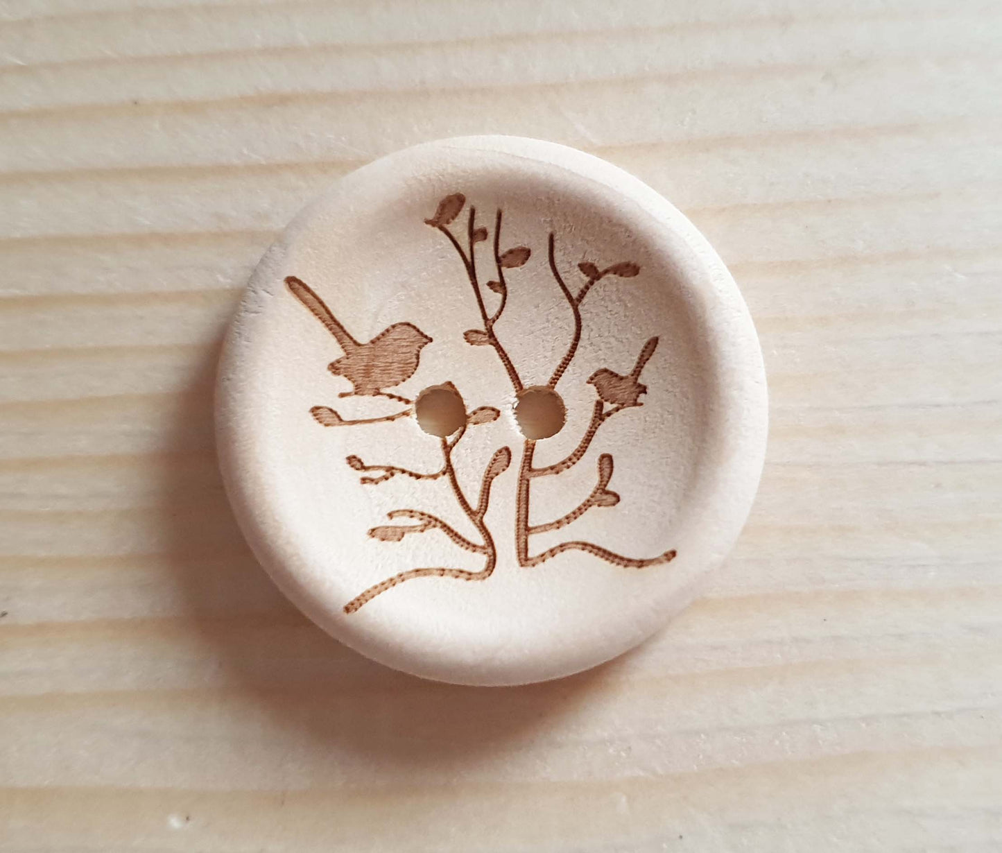 AvoDesigns SERENITY GARDEN / Unvarnished 2-Hole Wooden Buttons / 15mm 30mm (N)