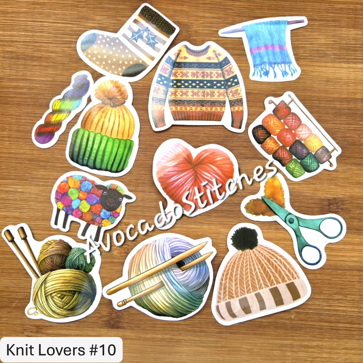Knit Lovers / Waterproof Sticker Pack / 12 Designs (knit #10)