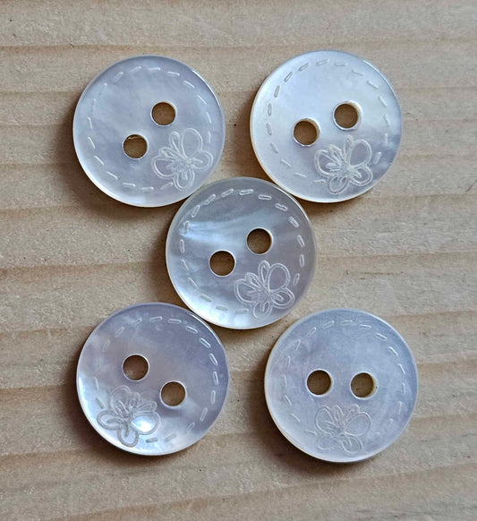 SWIRLING BUTTERFLY / 11mm / MOP Shell Buttons / Sewing Buttons