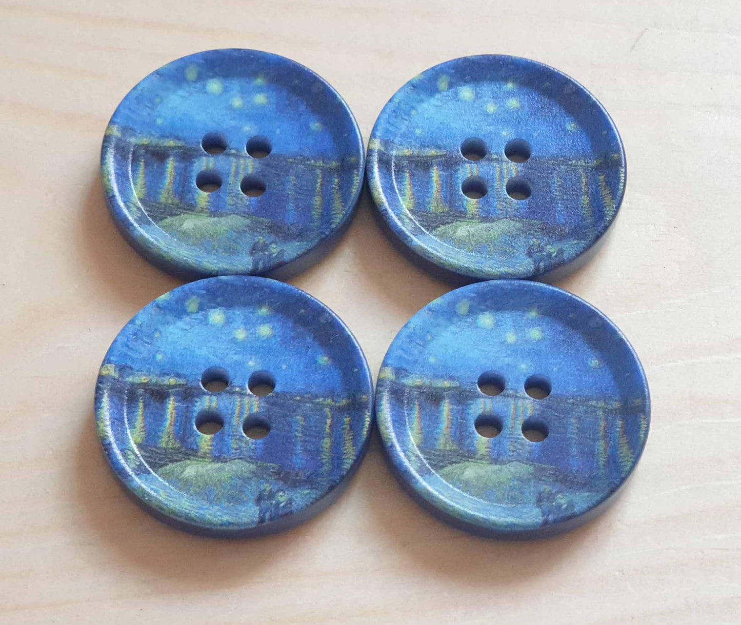 THE STARRY NIGHT  / 30 mm / Resin Buttons / Sewing Buttons