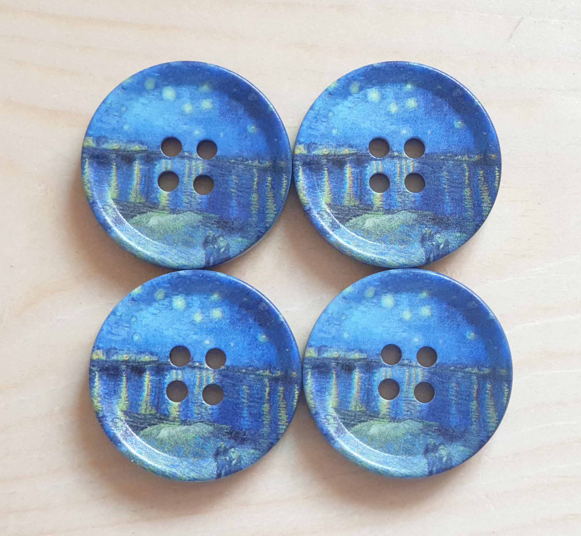 THE STARRY NIGHT / 30 mm / Resin Buttons / Sewing Buttons – AvocadoStitches