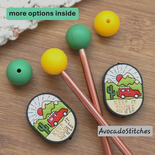 TRAVEL Stitch Stoppers / Knitting Needle Toppers / Point Protection / Notions