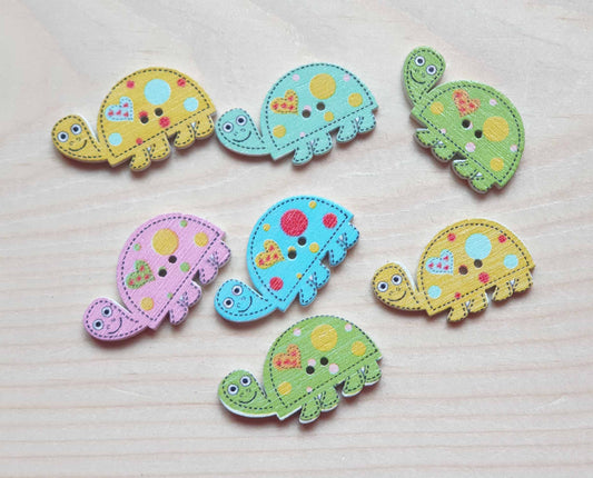 TURRLE / 28*16mm / 6 buttons / Animal Wood Buttons / Wooden Buttons / Sewing Buttons