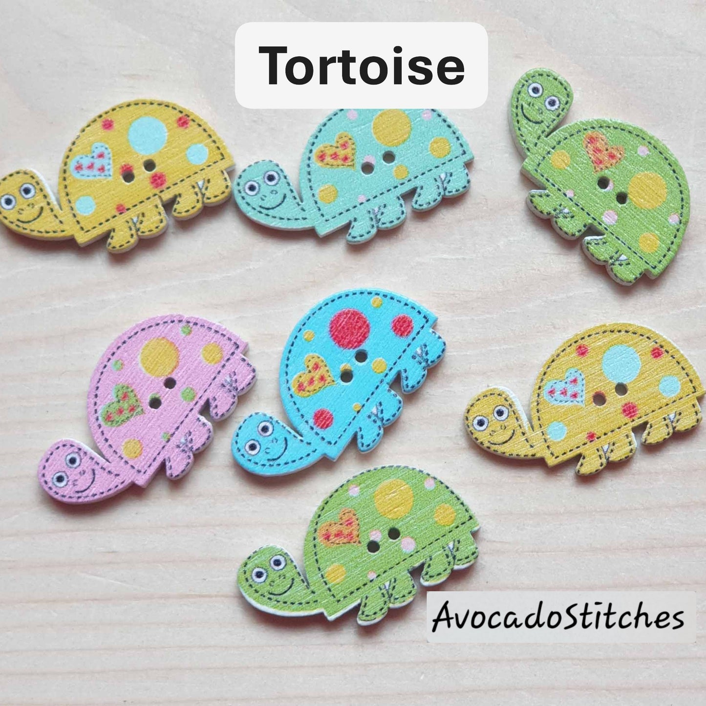 SEA ANIMALS / 8 buttons / Wooden Buttons / Sewing Buttons