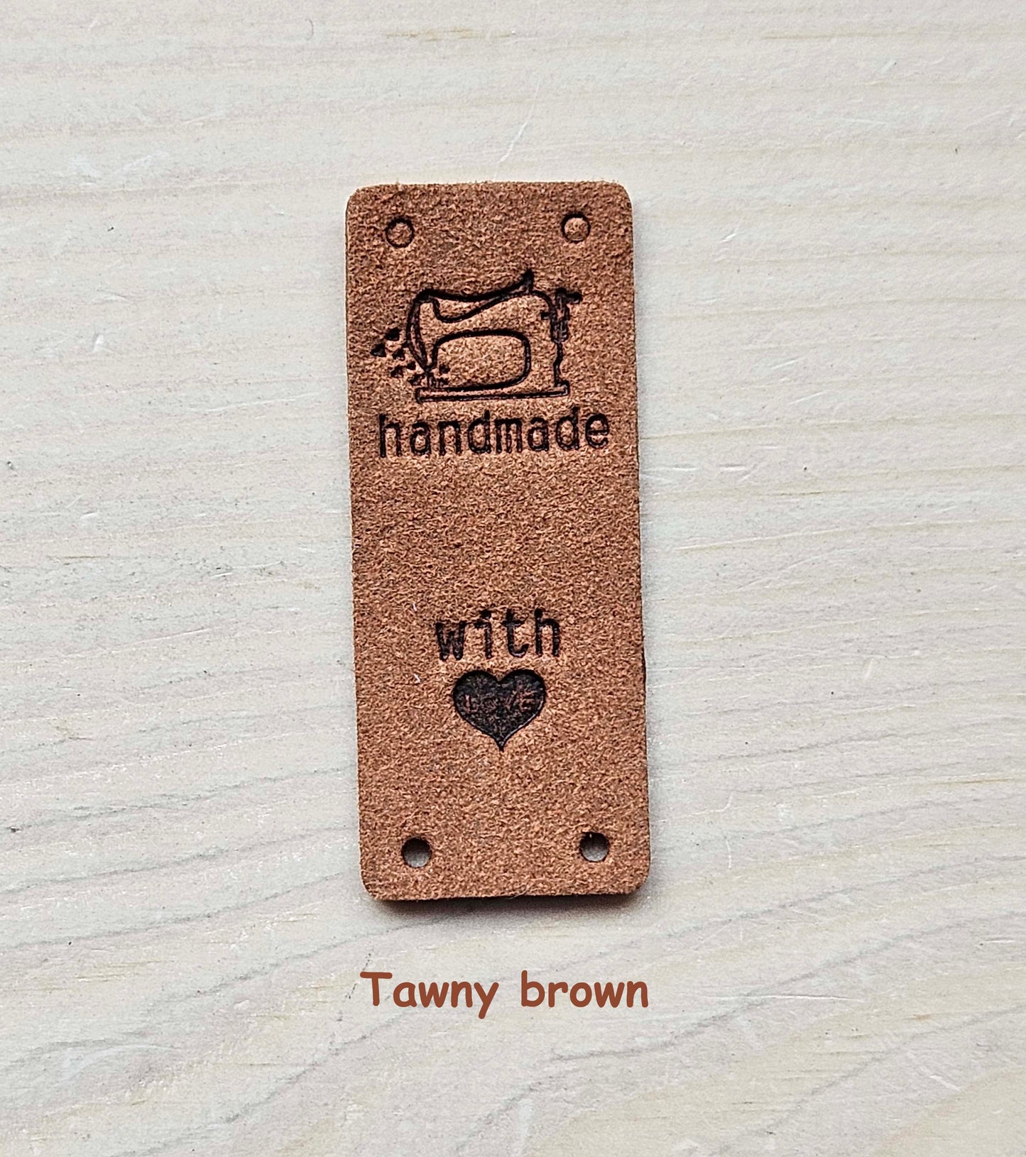 SEWING HANDMADE TAGS / Set of 5 / Handmade Labels / Faux Suede Labels / Faux Leather Labels / Garment Tags