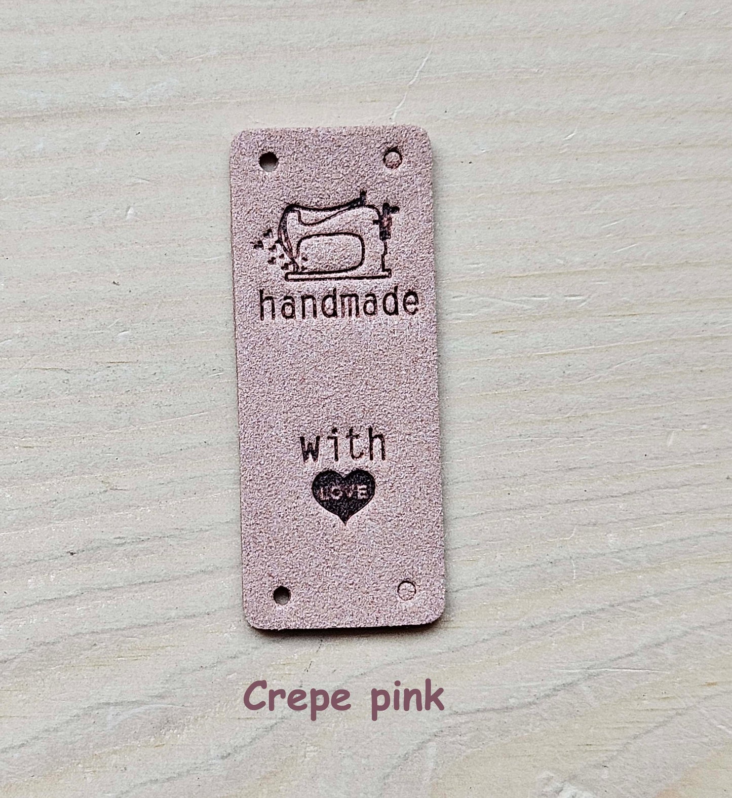 SEWING HANDMADE TAGS / Set of 5 / Handmade Labels / Faux Suede Labels / Faux Leather Labels / Garment Tags