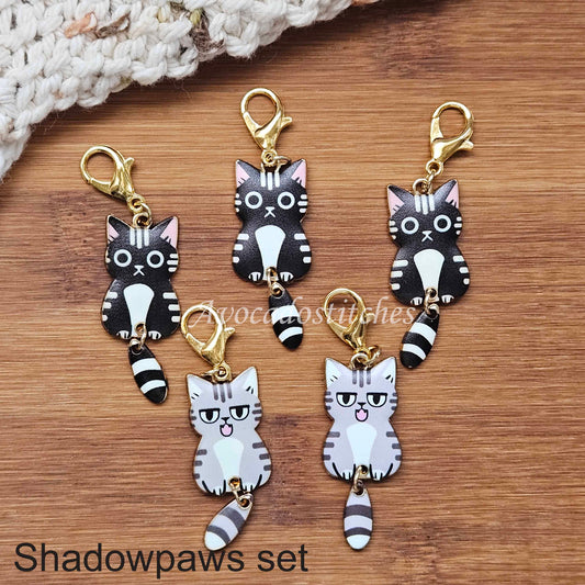 TAIL WHISKERS (Shadowpaws Set) - 5 pieces / Knitting Crochet Stitch Markers / Notions