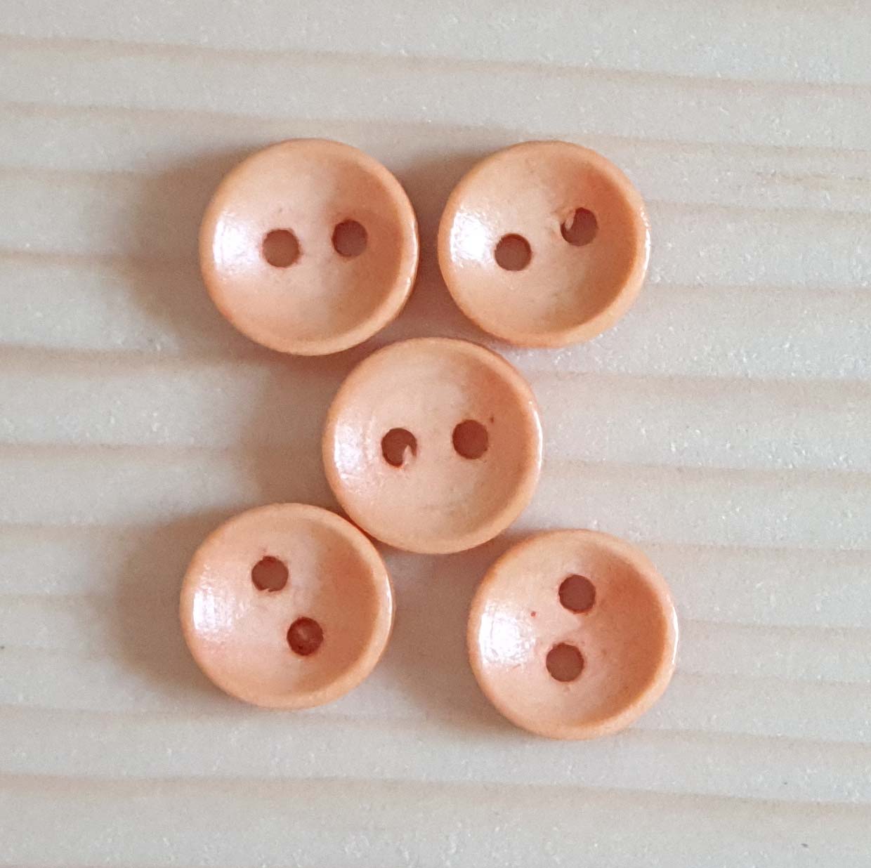 2-HOLE LIGHT ORANGE BROWN PEACH / 10-25mm / Set of 10 buttons / Wooden Buttons / Sewing Buttons