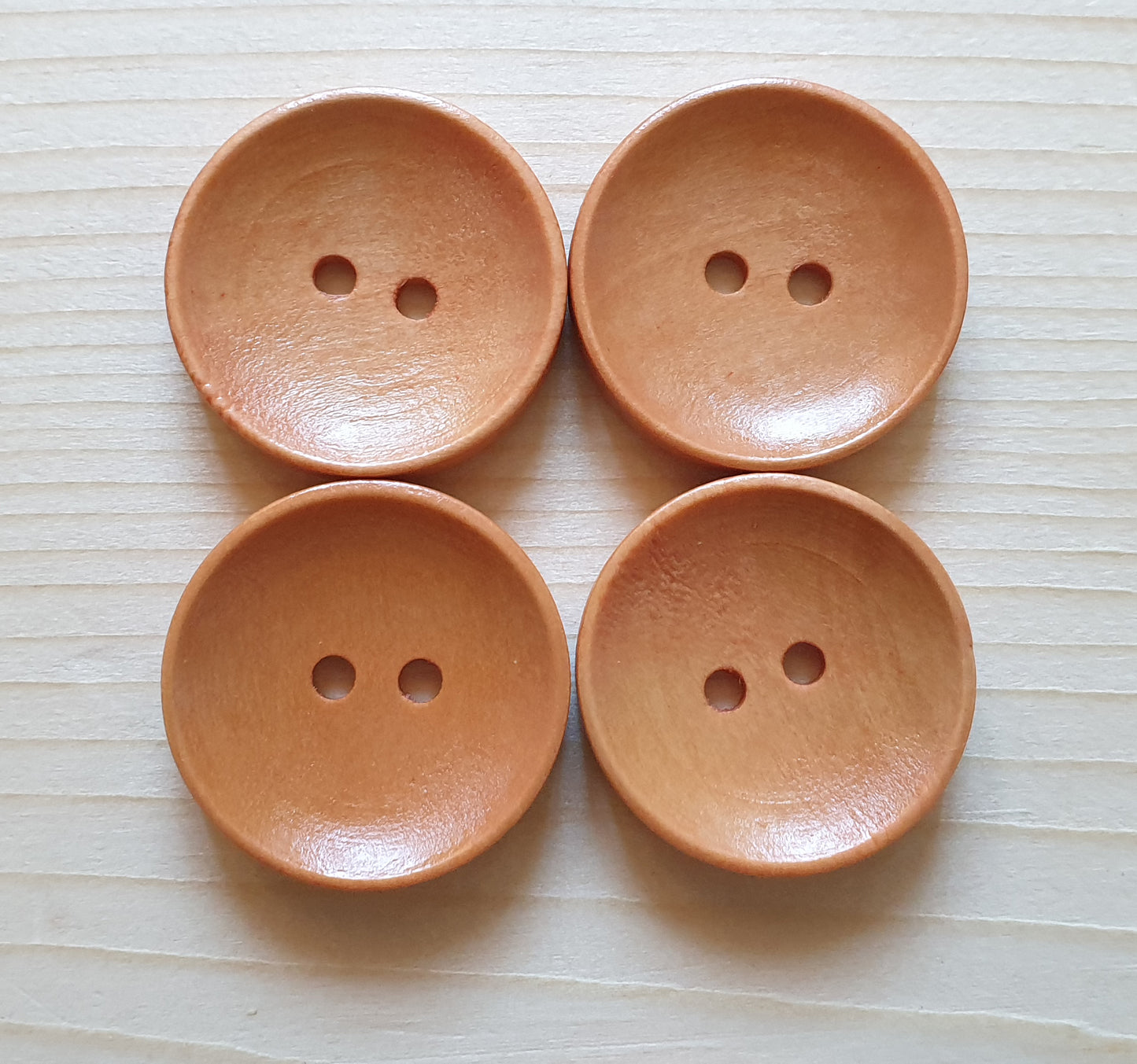 2-HOLE LIGHT ORANGE BROWN PEACH / 10-25mm / Set of 10 buttons / Wooden Buttons / Sewing Buttons