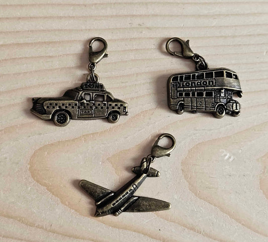 TRAVEL / Planner Charm / Journal Charms / Zipper Pull / Bookmark Charms / Planner accessories