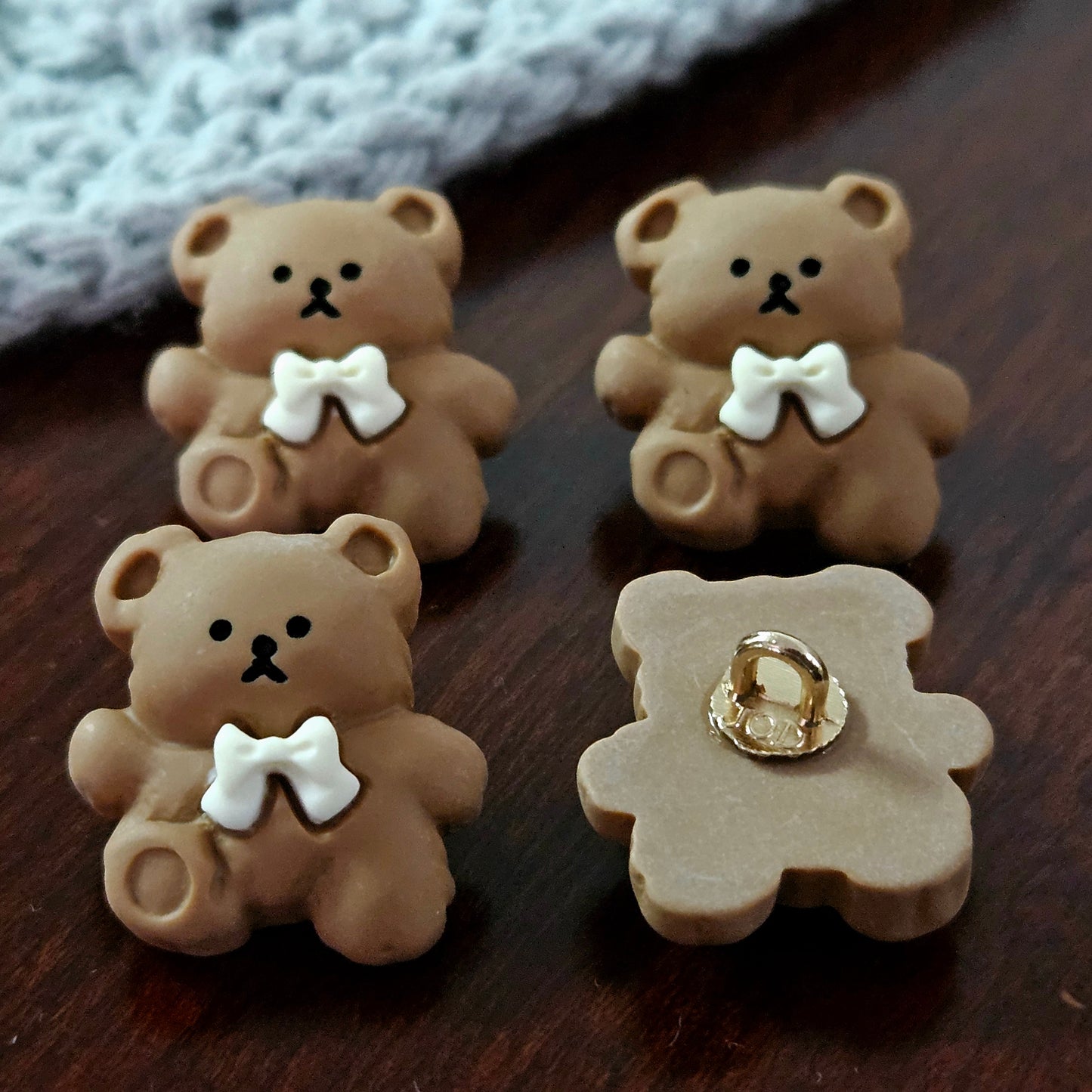 TEDDY BEAR / 17*19mm / 4 buttons / Resin Shank Buttons / Sewing Buttons