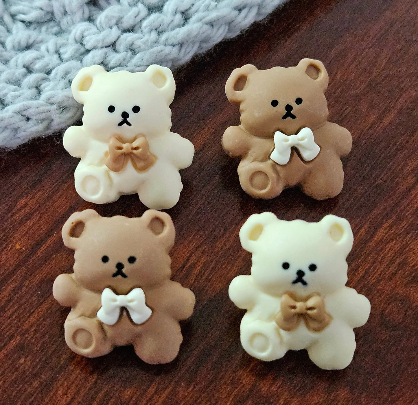 TEDDY BEAR / 17*19mm / 4 buttons / Resin Shank Buttons / Sewing Buttons