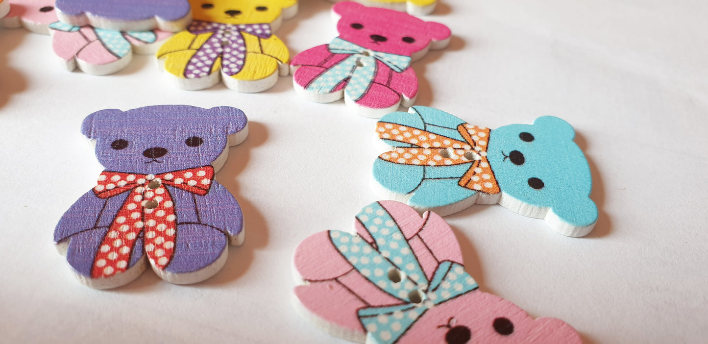 CARTOON TEDDY BEAR / 32*22mm / Wooden Buttons / Sewing Buttons