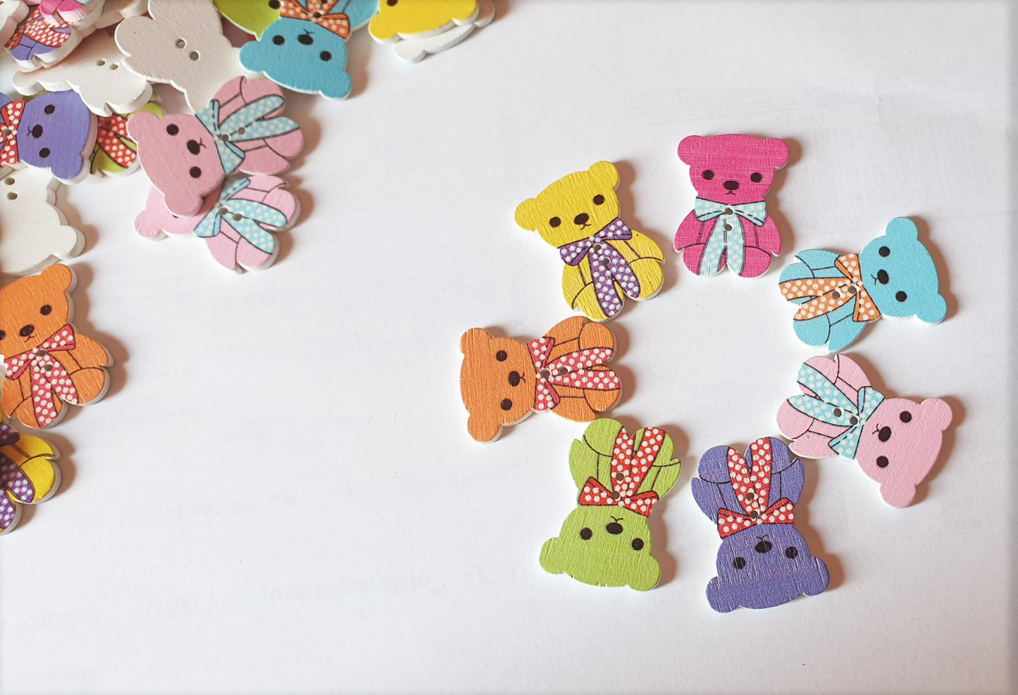 CARTOON TEDDY BEAR / 32*22mm / Wooden Buttons / Sewing Buttons