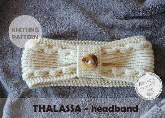 THALASSA HEADBAND (Digital Knitting Pattern) / Simple Cable Ear Warmer Pattern / Digital Knitting Pattern