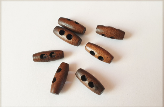 WOODEN TOGGLE WALNUT Brown / 20-30mm / Wooden Toggle Buttons / Sewing Buttons