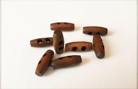 WOODEN TOGGLE WALNUT Brown / 20-30mm / Wooden Toggle Buttons / Sewing Buttons