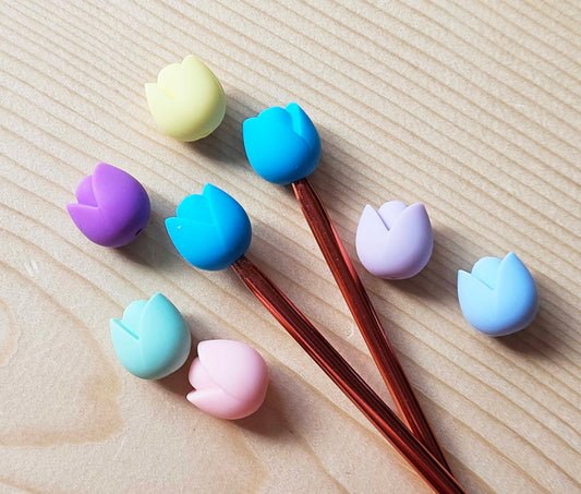 TULIP STITCH STOPPERS / Knitting Needle Stoppers / Point Protection / Notions